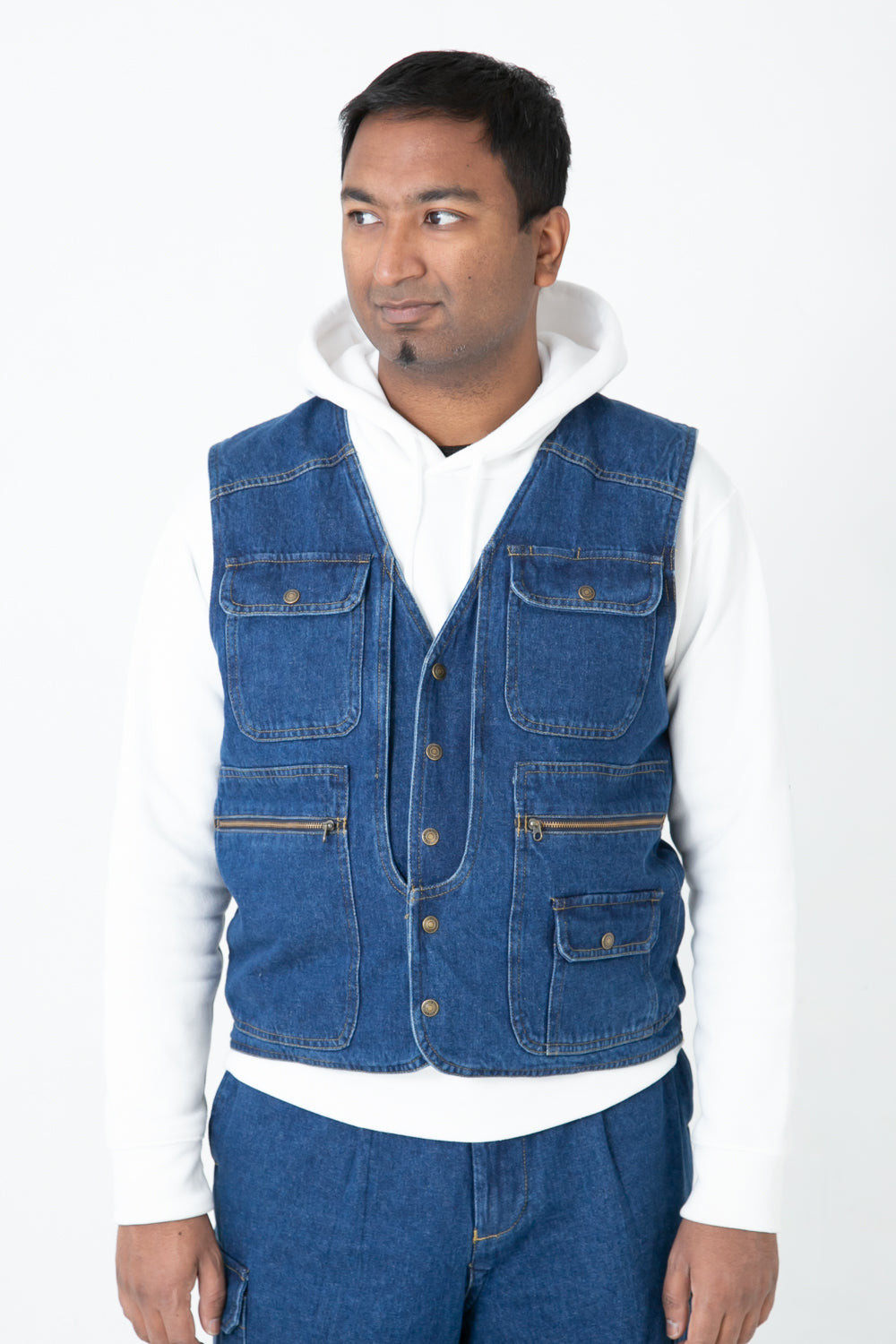 Denim 14 Multi Pockets Vest