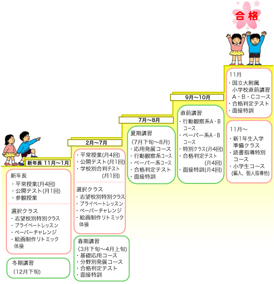 小学校受験 某大手幼児教室 年長ペーパー 11ヶ月分 小学校受験 某大手