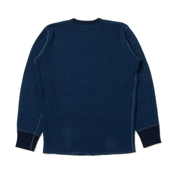 Studio D'Artisan L/S Indigo Dyed Heavy Thermal - Okayama Denim