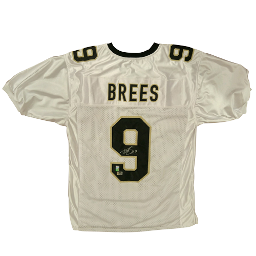 Drew Brees Autographed New Orleans Saints (White #9) Custom Jersey