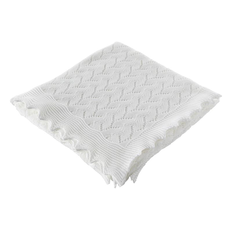 G.H.Hurt & Son Lacy Cotton Baby Shawl - White – Petit Bazaar