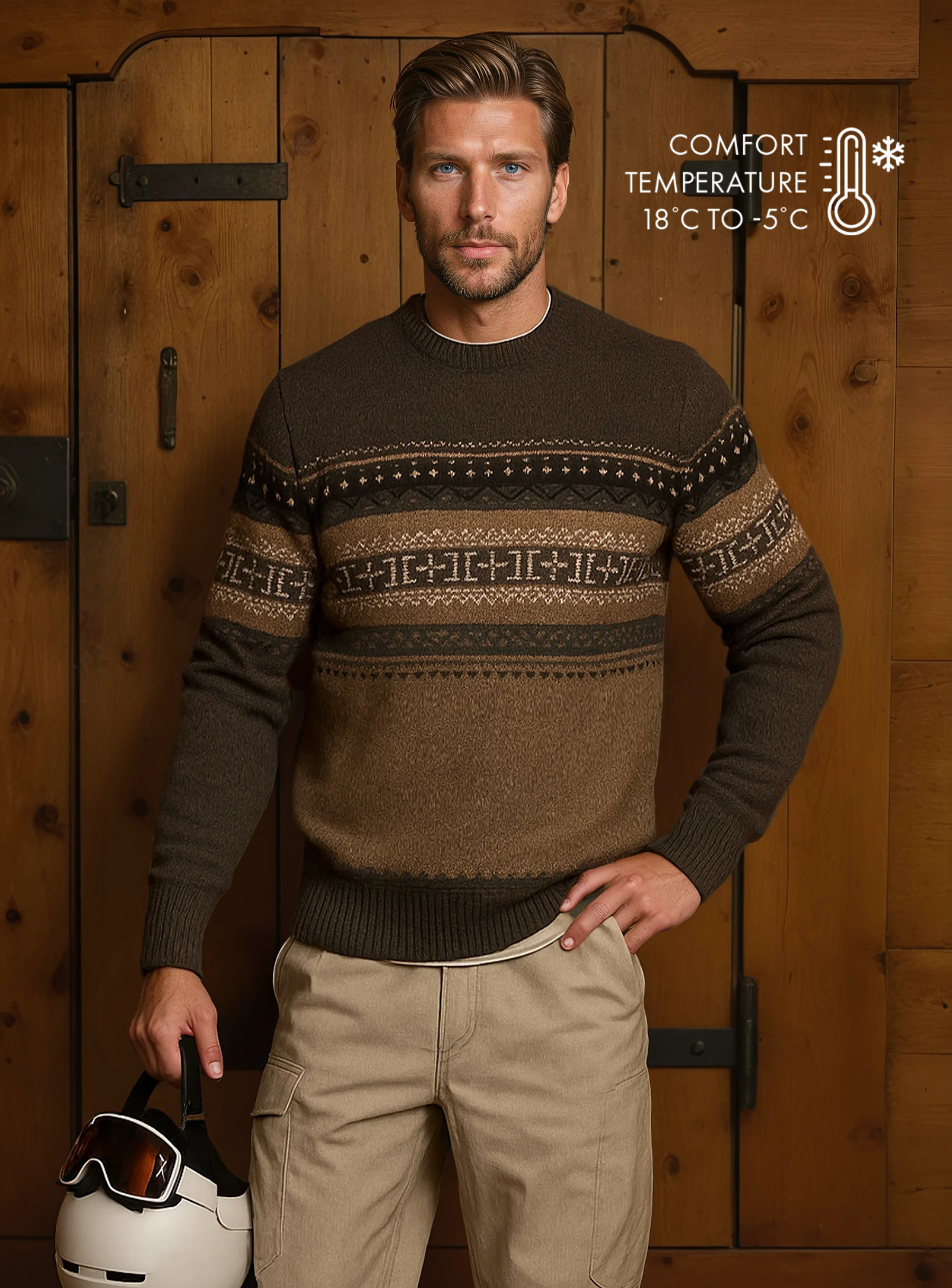 COOPER | Bonded Chenille Jacquard Micro-Fleece Crewneck Sweater