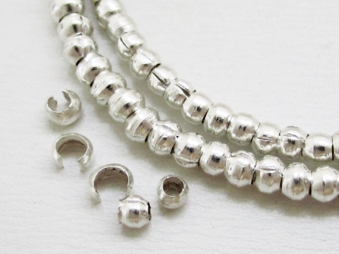 シルバー925ビーズ 無垢シルバー プレーンシルバービーズ|Pron