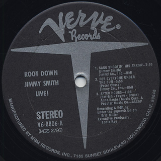 Jimmy Smith / Root Down Live! (LP), Verve | 中古レコード通販 大阪