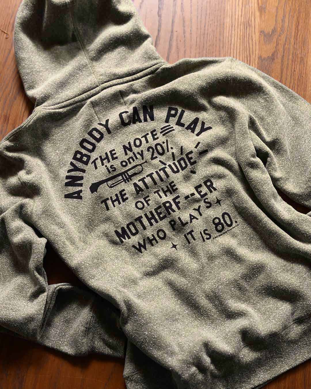 Miles Davis NYC Trumpet Olive PO Hoody