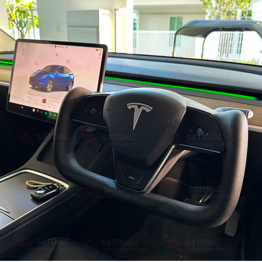 SATONIC Yoke Steering Wheel for Tesla Model 3 & Y – Sleek Design, Easy
