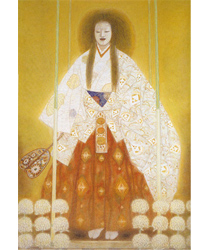 日展出品作白鳥映雪