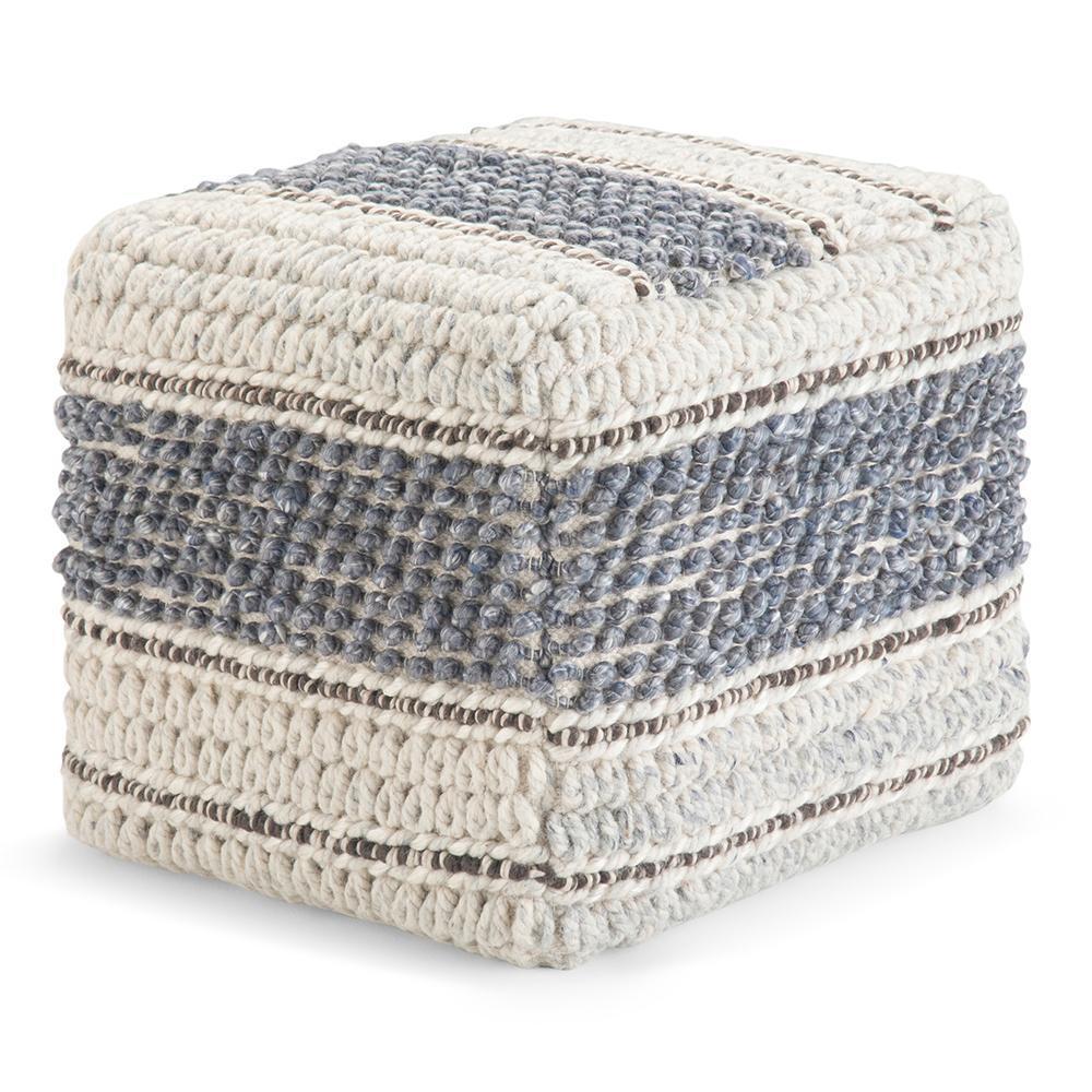 Wool Cotton Square Pouf | Grady Square Pouf – Simpli Home