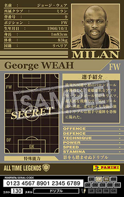 ジョージ・ウェア | FOOTISTAカードデータ詳細