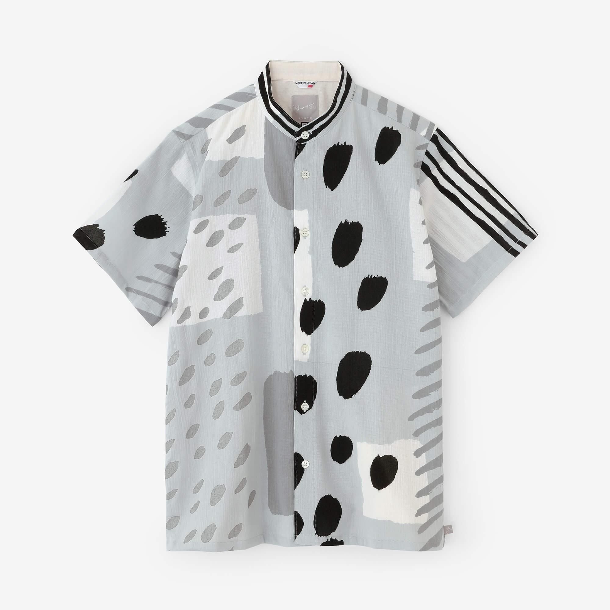 高島縮 20/20 スタンドカラー半袖シャツ SP／路地（ろじ）