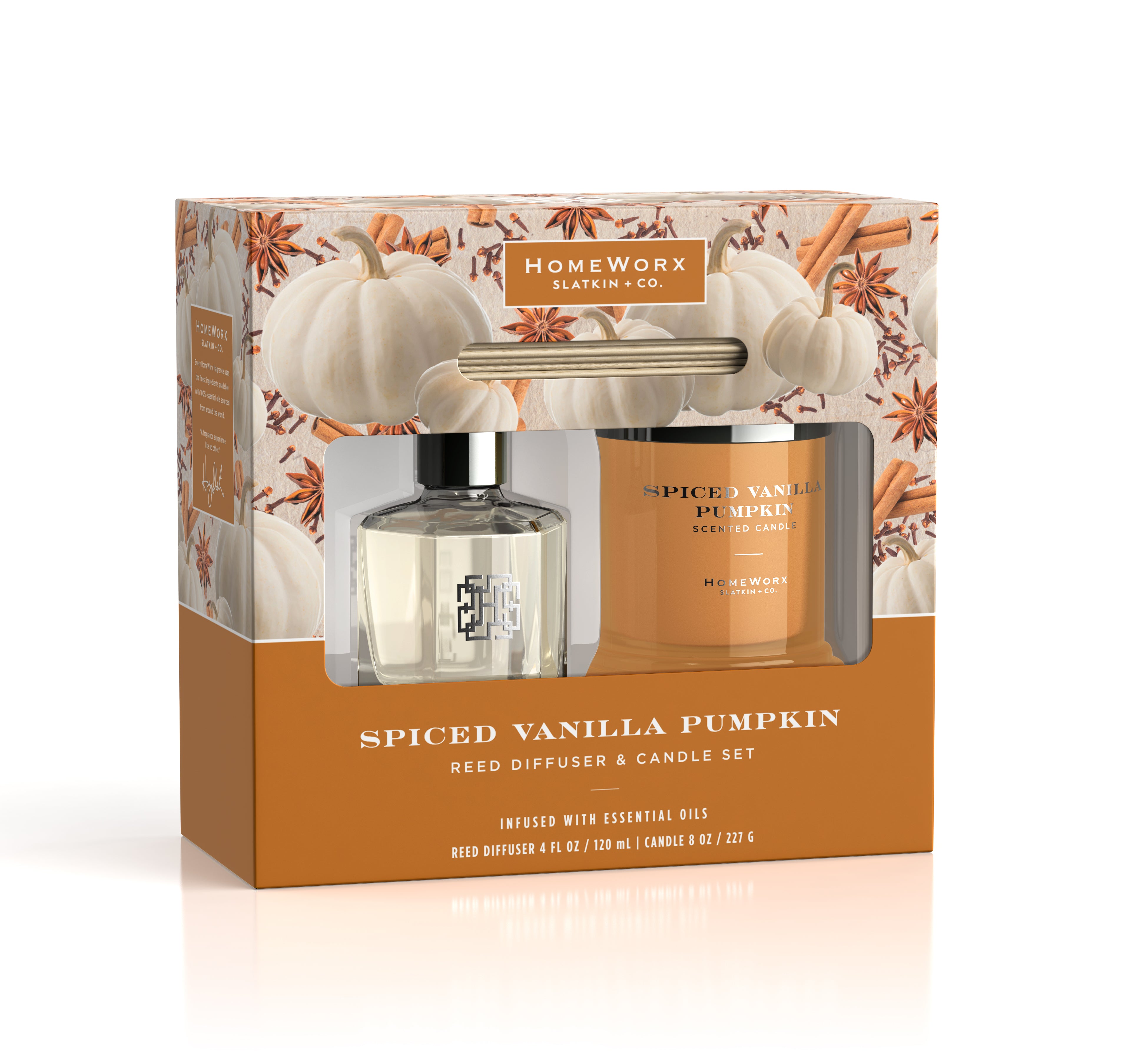Spiced Vanilla Pumpkin Candle & Reed Diffuser Gift Set – Slatkin + Co.