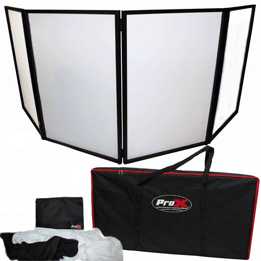 ProX 4 Panel Collapse-and-Go DJ Facade Kit Black XF-4X3048BMK2