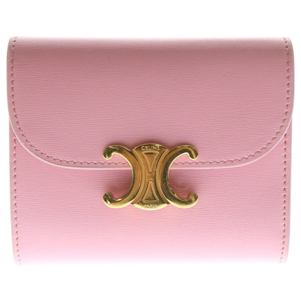 CELINE(セリーヌ) トリオンフ スモールフラップ ウォレット ピンク