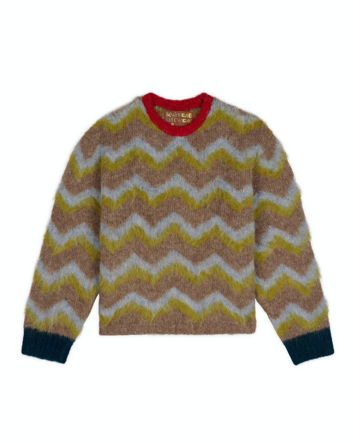 Zig Zag Boxy Knit Sweater - Taupe Multi – Brain Dead