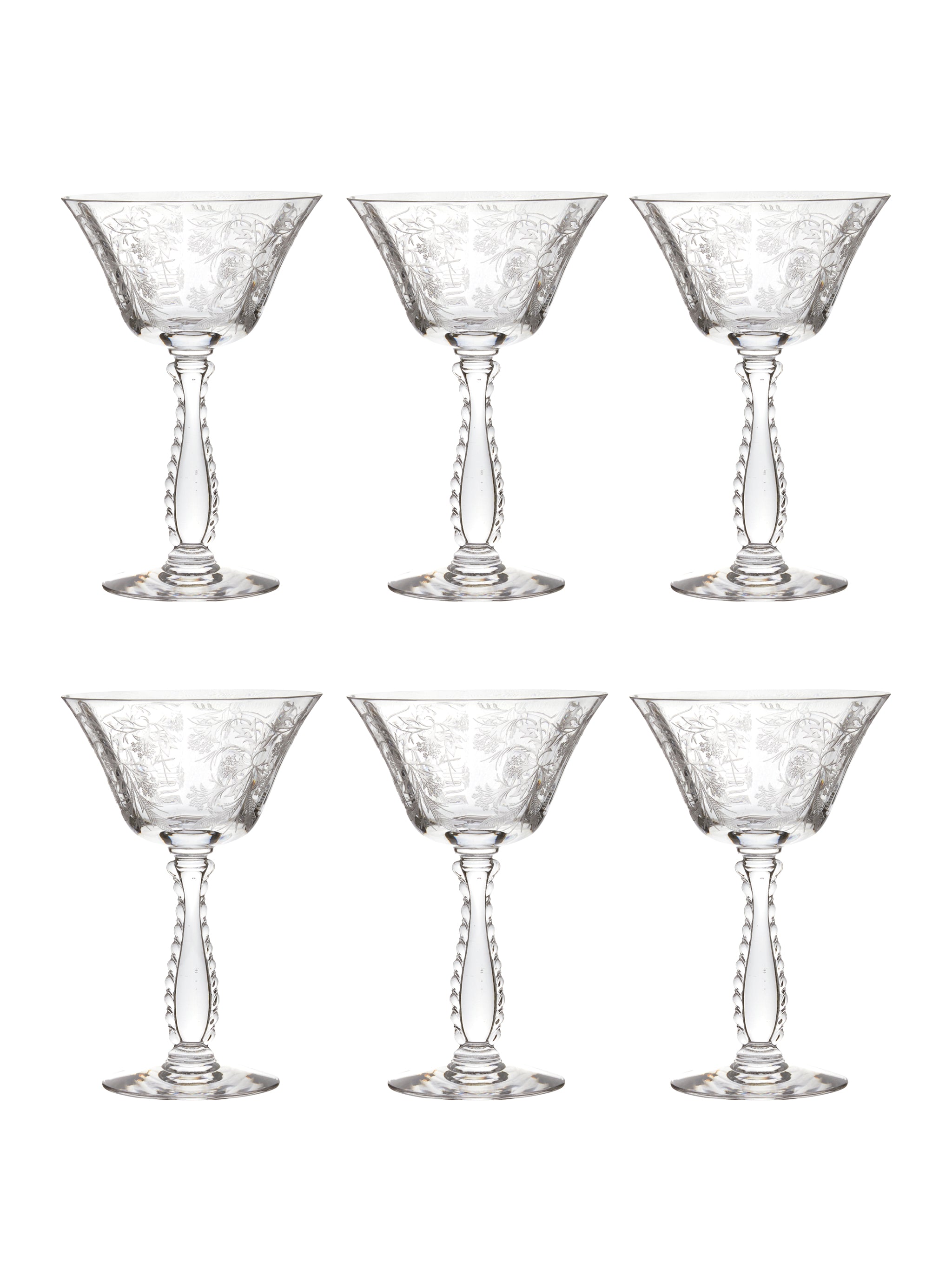 Vintage 1950s Fostoria Heather Champagne Glasses | Cocktail
