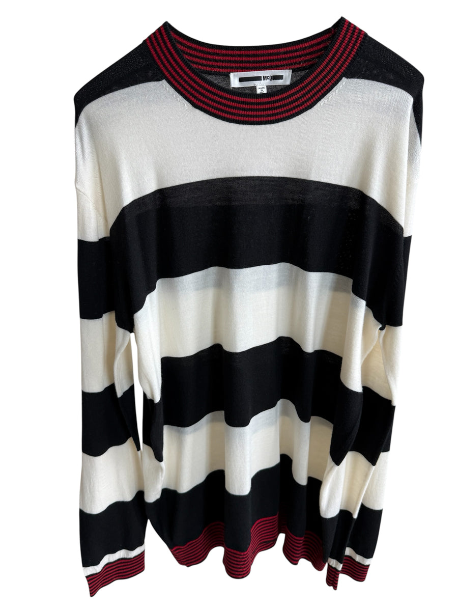Alexander McQueen MCQ Striped Knit Sweater Sz XLG – Wopsters Closet
