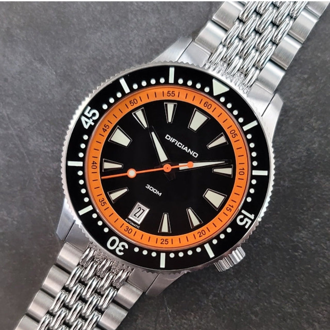 DIFICIANO Marlin 300M Automatic Watch Black/orange – WShop360