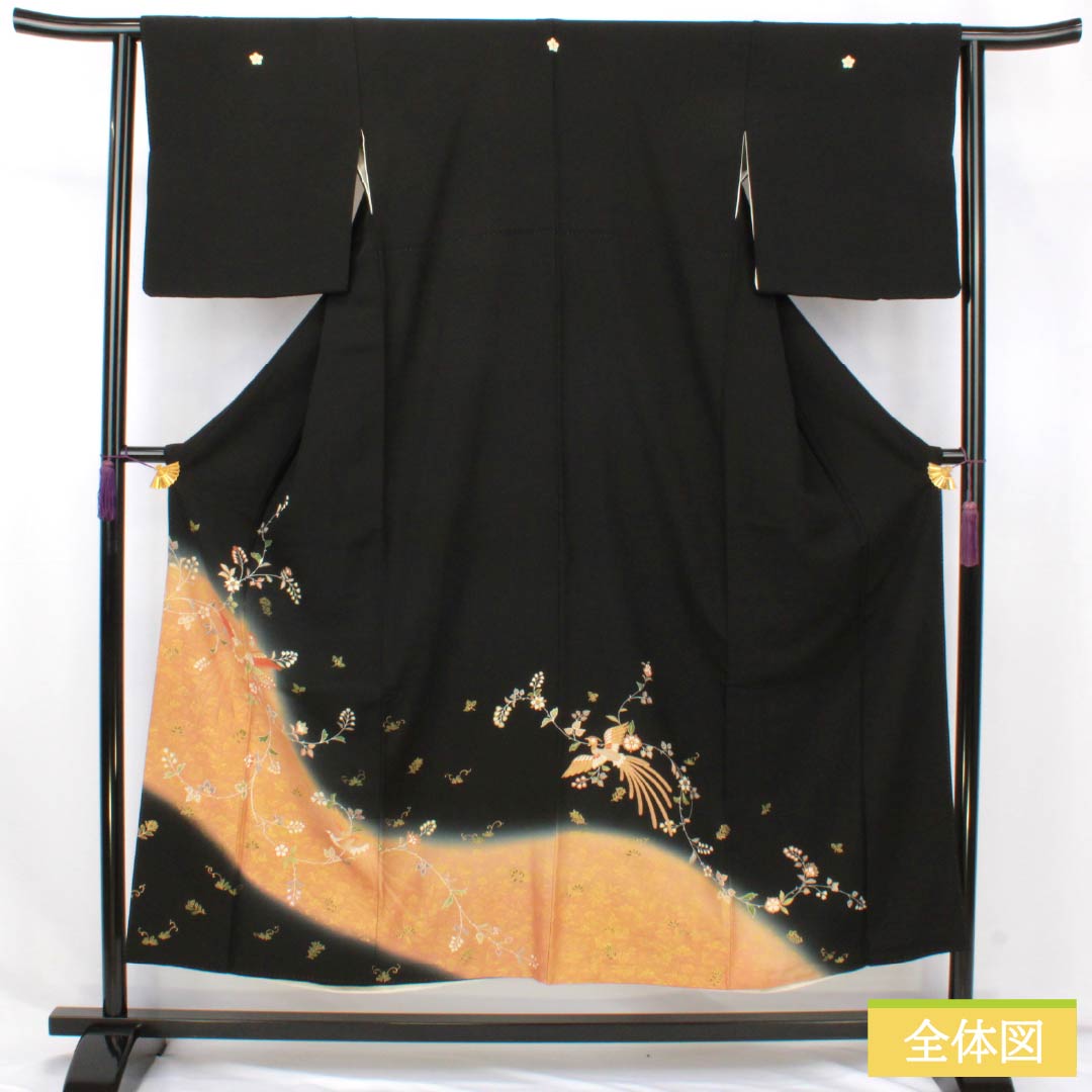 リサイクル着物】黒留袖 正絹 Sランク 身丈150.5cm 裄丈63cm 袷 京友禅