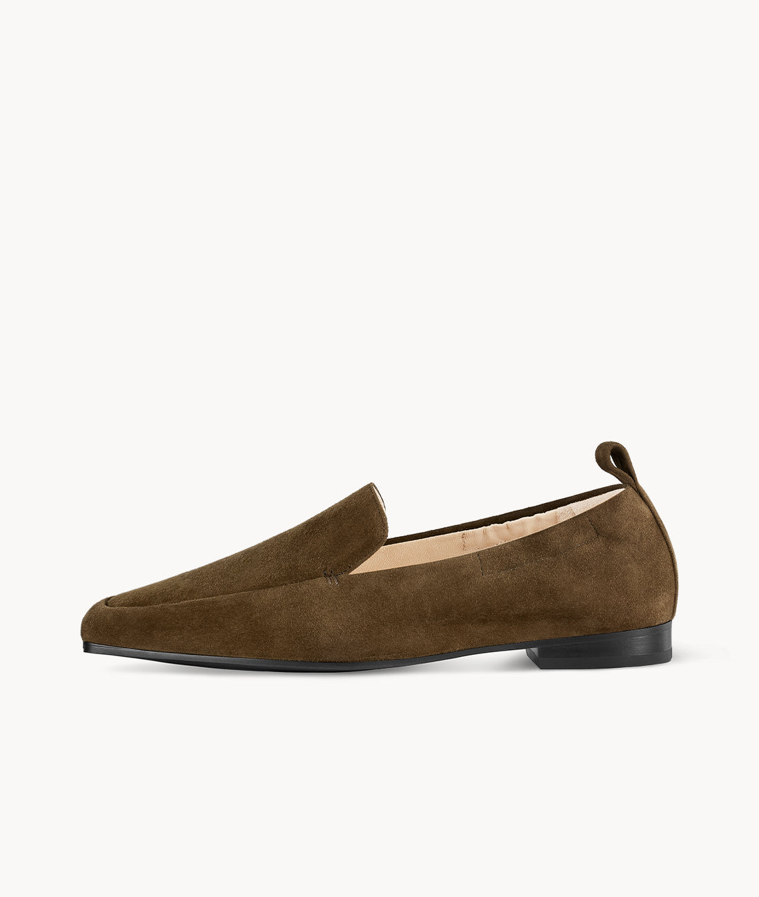 Mattress Flats | Brown Suede Coffee Croissant Loafers with Block