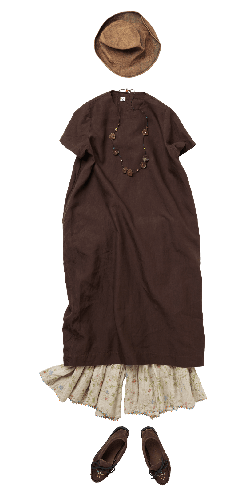 45Rリネンの半袖ぽよんドレス（45草染）: WOMEN｜45R