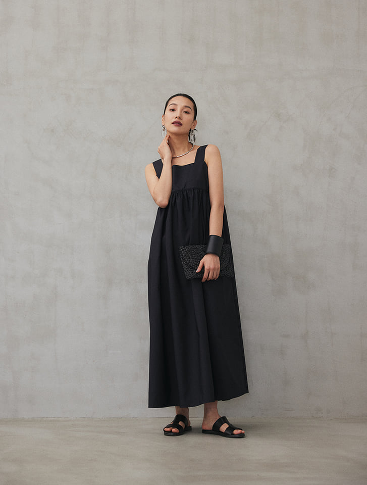 Edit Sheen エプロンロングワンピース | 人気レディースファッション