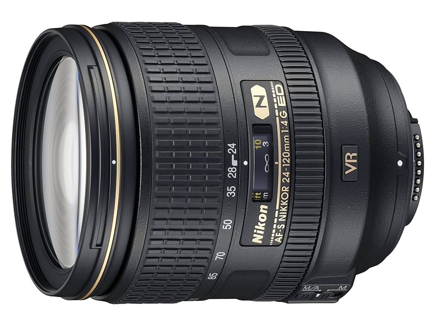 Black Nikon AF-S NIKKOR 24-120 mm f/4G ED VR DSLR Lens, FX Mount