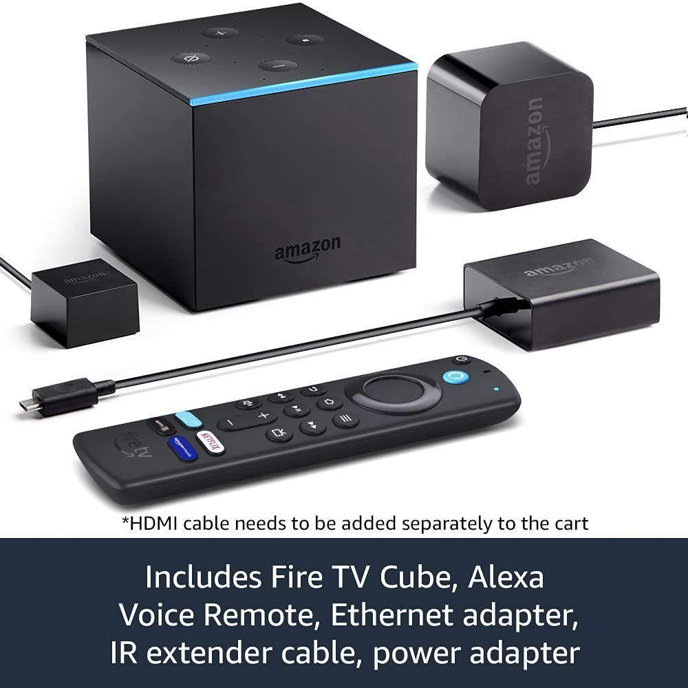 Fire TV Cube Hands-free streaming device with Alexa 4K Ultra HD at
