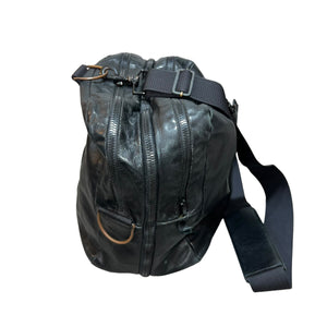 HELMUT LANG 2004AW 2WAY LEATHER SHOULDER BAG/ HYBRID NAVY NYLON