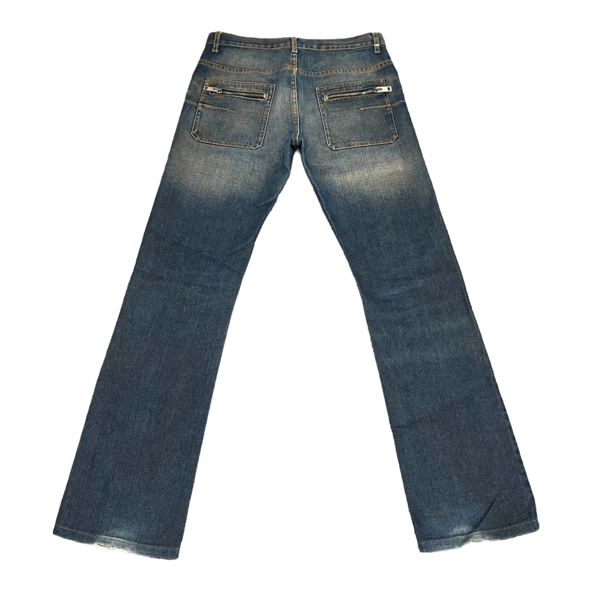 DIOR HOMME 2005AW DUST BACK ZIP DENIM PANTS HEDI SLIMANE