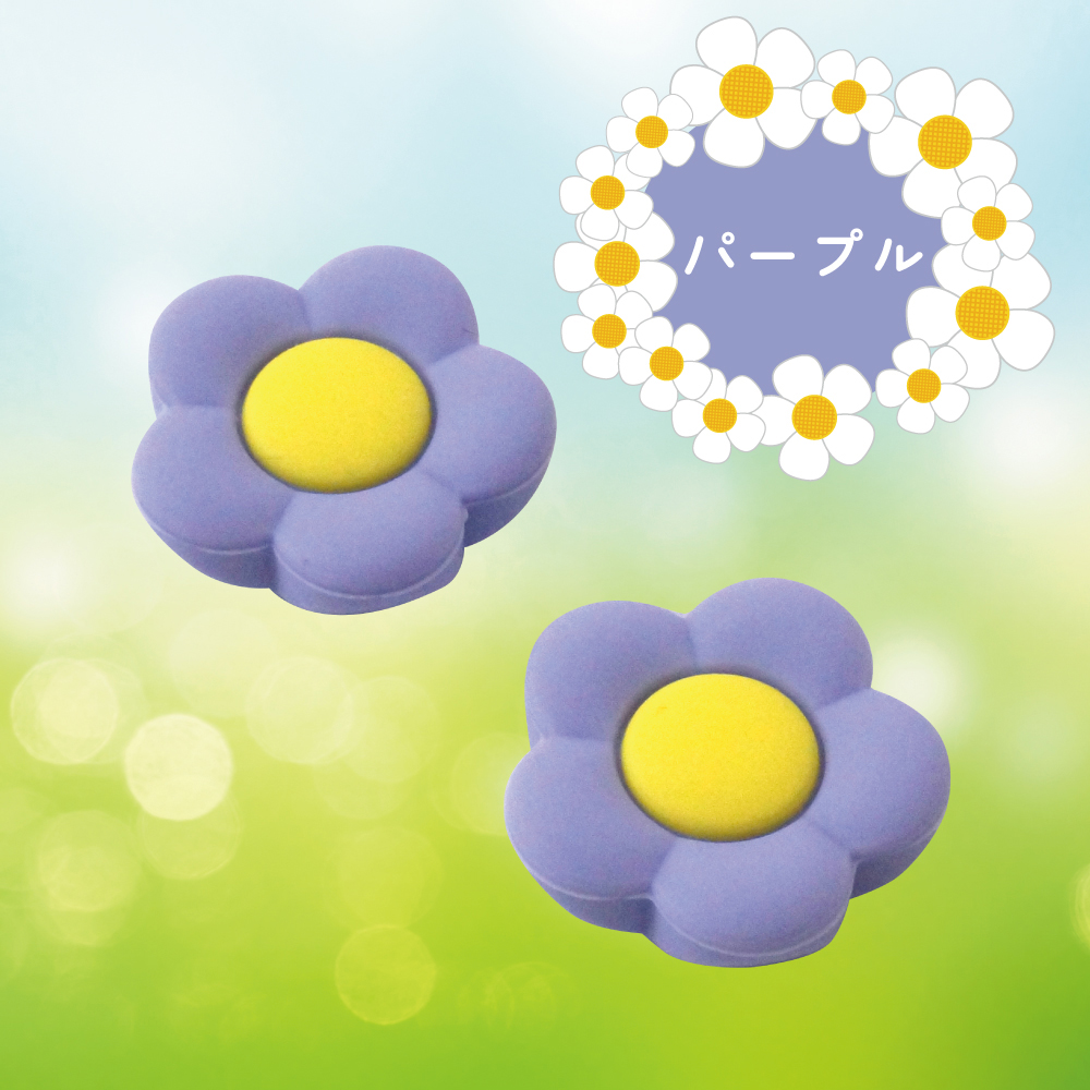 Switch用 アナログスティックカバーVer パープルフラワー ALG-NSASCNFP