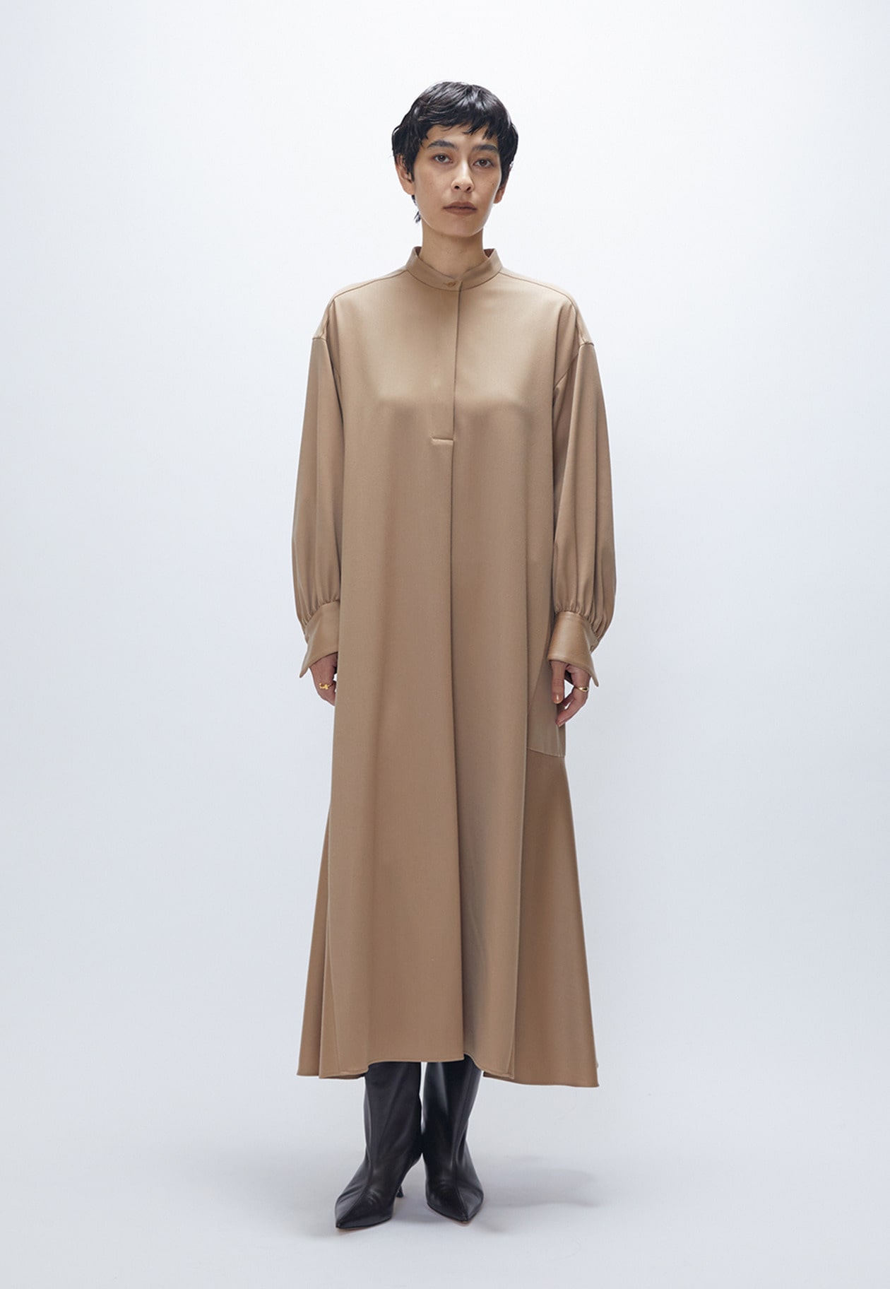 ウールサテンシャツワンピース】｜1er Arrondissement（プルミエ