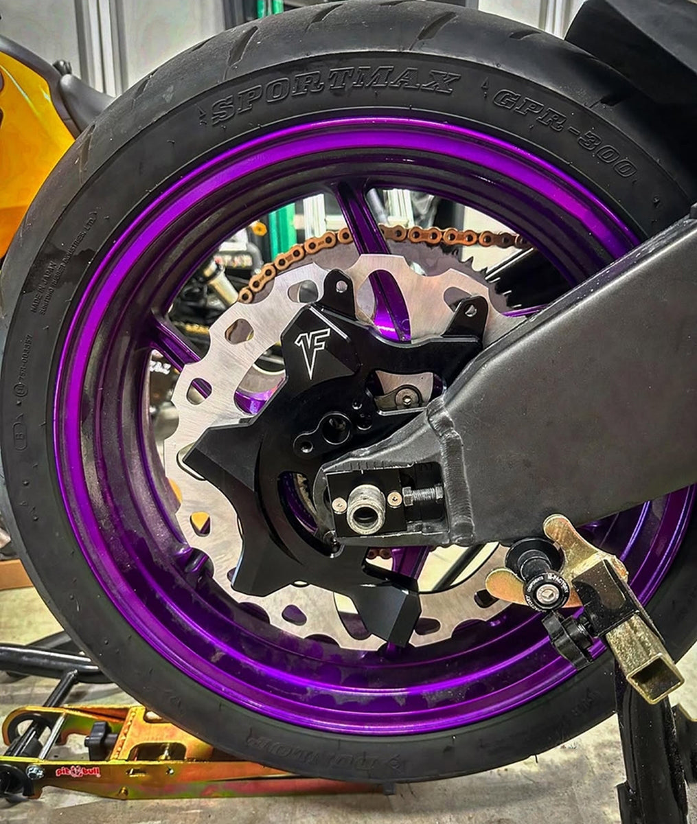 ZX6 Handbrake Bracket w/ 300mm rotor for 2005-2024 | Black – 1FNGR