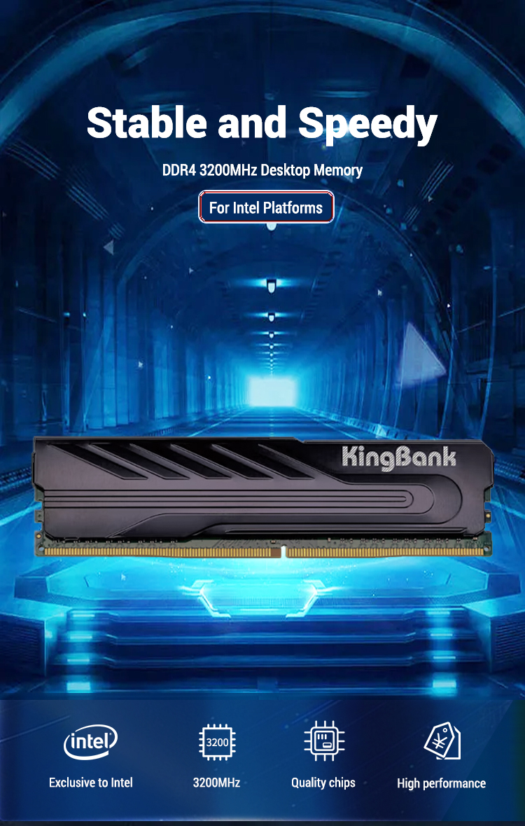 KINGBANK DDR4 Intel Heatsink UDIMM 3200MHz - 8/16G - 金百达KINGBANK