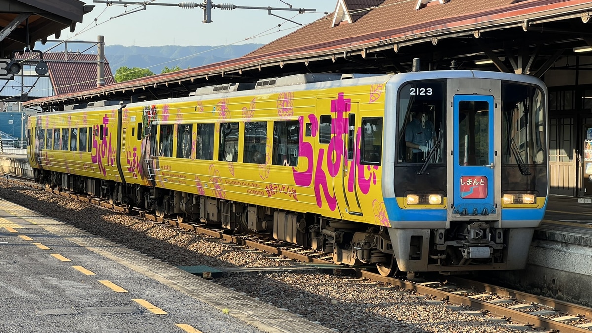 JR四】2000系2123＋2155「らんまん」ラッピング列車がしまんと号で香川