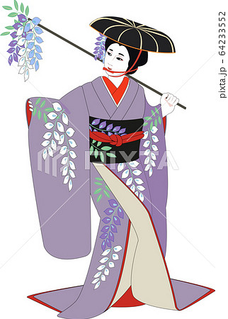 歌舞伎絵// タイトル藤娘 (大作油彩画) 藤娘