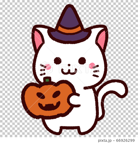 ハロウィンのかわいい白猫のイラスト素材 [66926299] - PIXTA