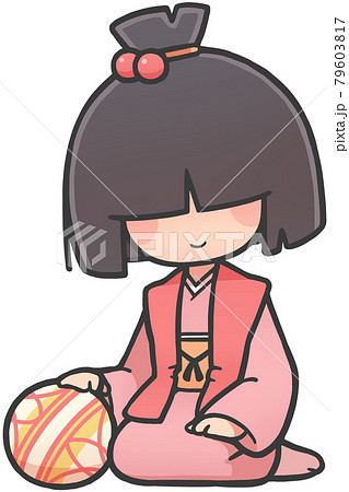 毬と座敷童のイラスト素材 [79603817] - PIXTA