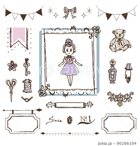 手描きアンティーク風 カラーのイラスト素材 [90266104] - PIXTA