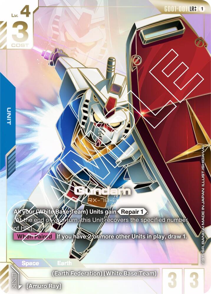 Gundam (GD01-001) (LR++) - Newtype Rising - Gundam Card Game