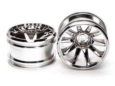 OP.1677 GF-01 クロームメッキホイール（10本スポーク）: RCモデル