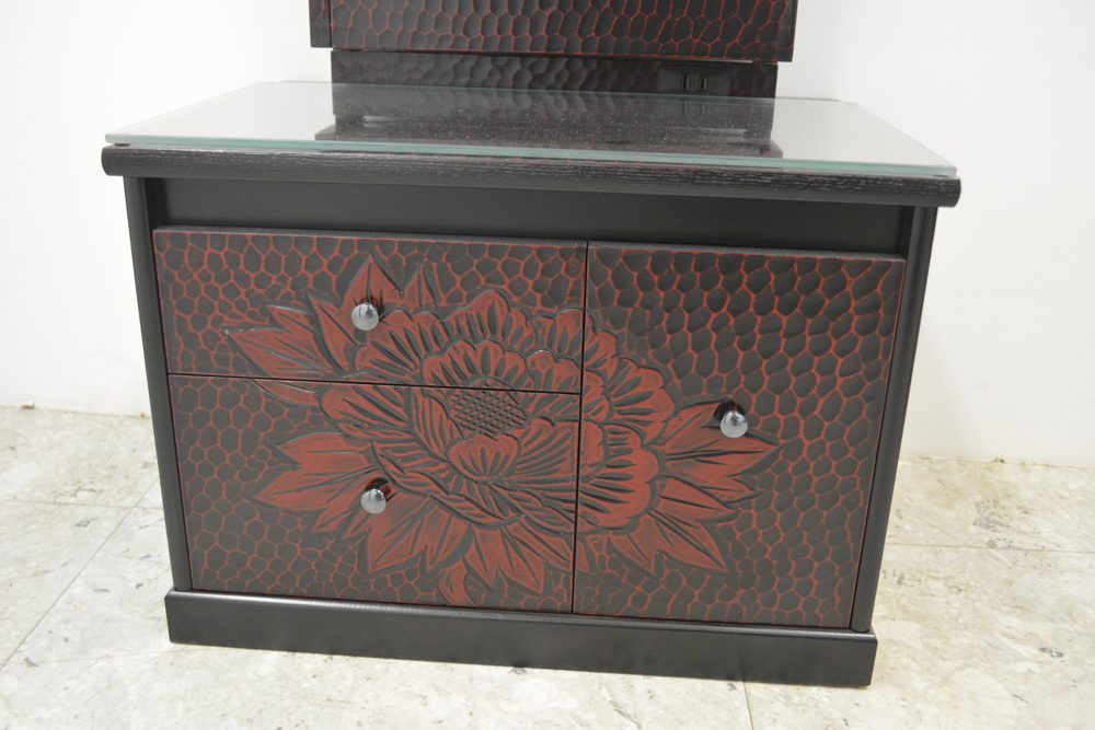 本三面鏡YK711鎌倉彫 - 鏡台・ドレッサーの専門店 大川の田中鏡台店