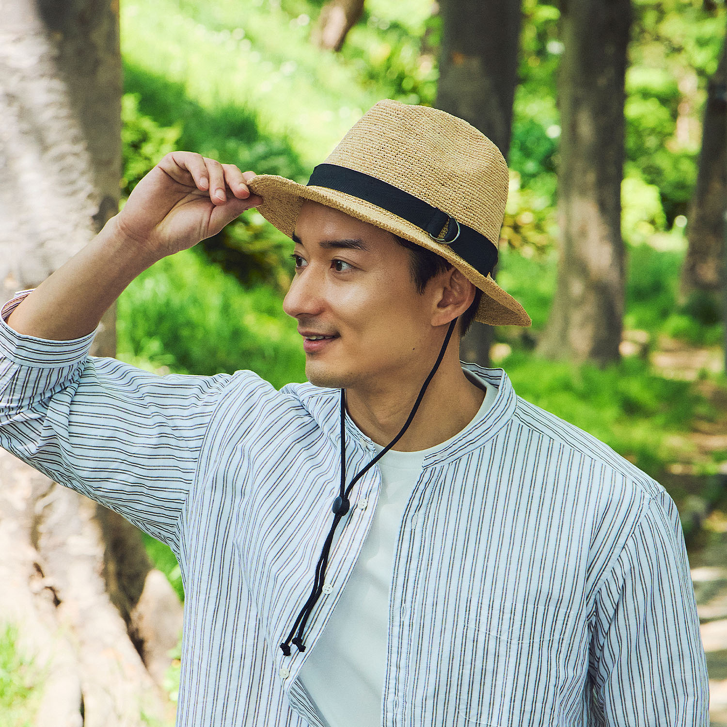 田中帽子店Bailey（ベイリー）ラフィア 中折れつば広帽子 紳士用帽子