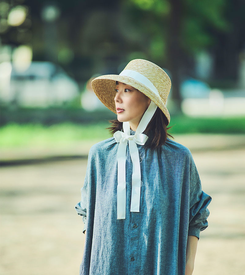 田中帽子店Bianka（ビアンカ）麦わら ロングリボン カサブランカ 婦人