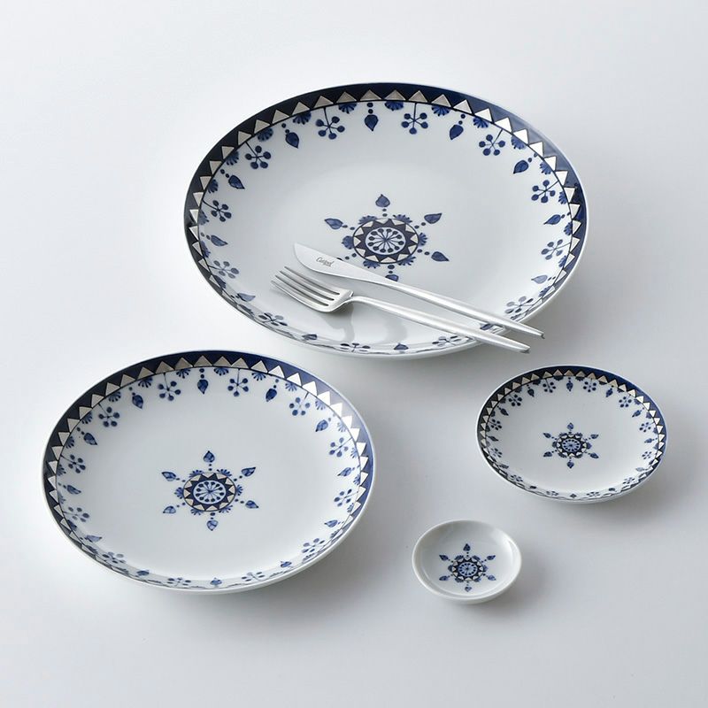 藍青シリーズ 【波佐見焼】飾り銀彩 プレート 105〈1枚〉 |皿や鉢など