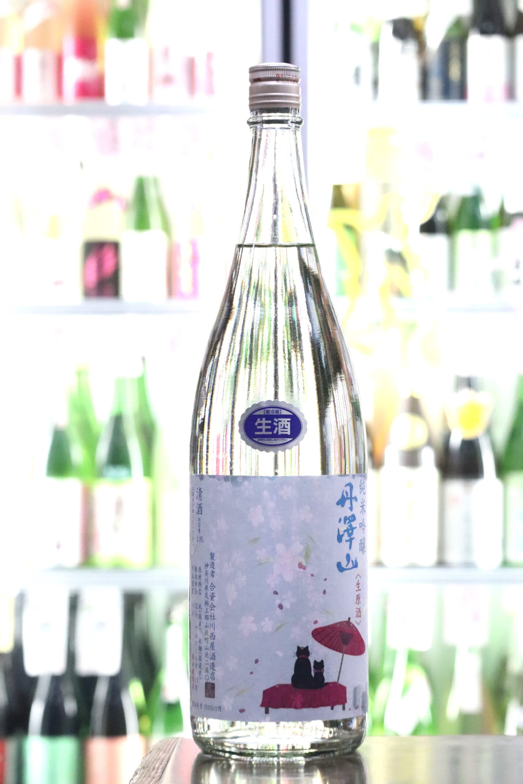 丹澤山 純米吟醸生原 猫と夜桜 1.8L 720mL | 送料無料サービス有！酒