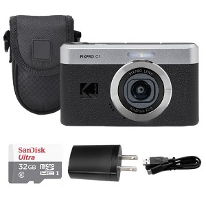 Kodak PIXPRO C1 Compact Digital Camera Black + 32GB Memory Card +