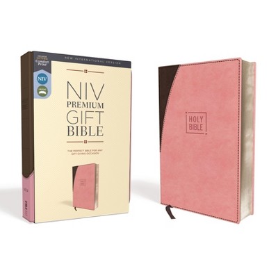 Niv, Premium Gift Bible, Leathersoft, Pink/Brown, Red Letter