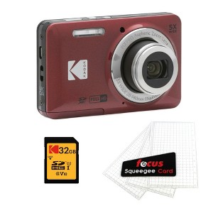 Kodak PIXPRO Friendly Zoom FZ55 Digital Camera (Red) with 32GB SD
