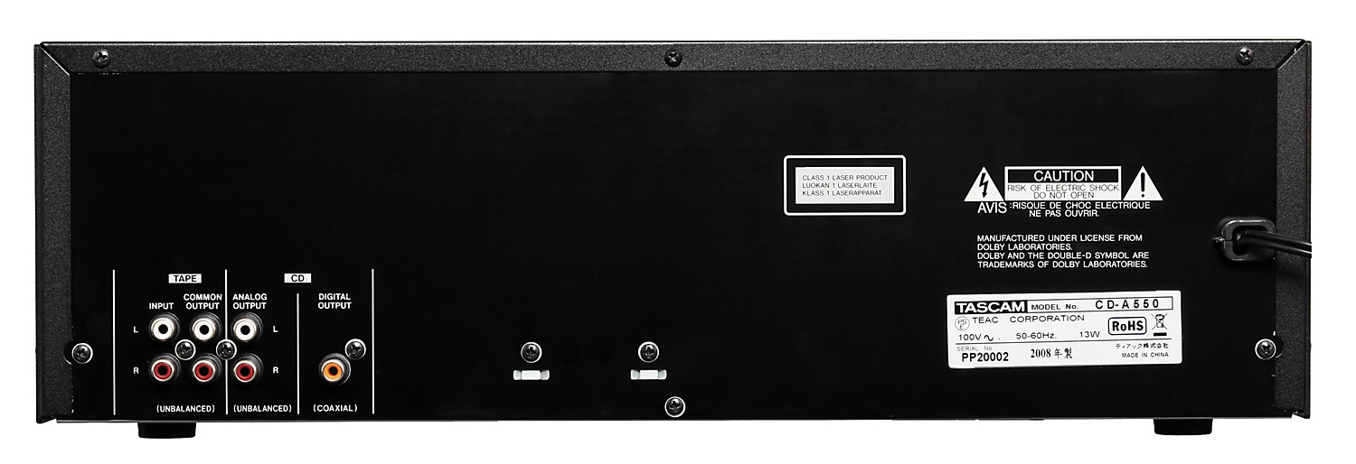 CD-A550 | 業務用CDプレーヤー/カセットデッキ | TASCAM (日本)