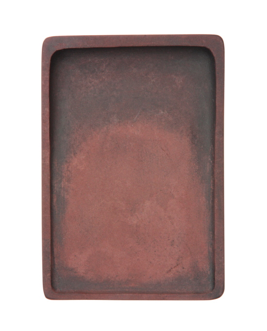 澄泥硯 長方型 蝦頭紅 6吋